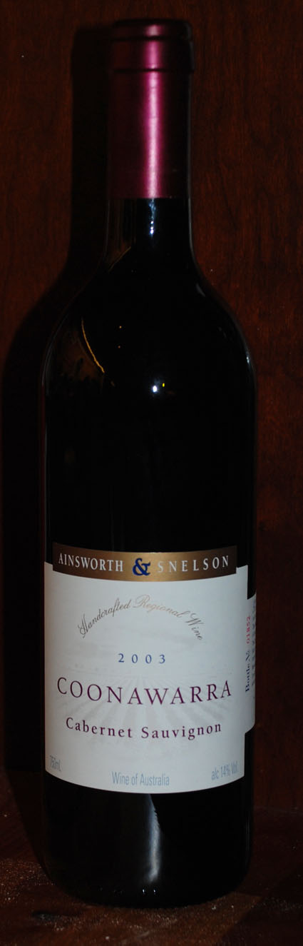 Coonawarra Cabernet Sauvignon ( Ainsworth and Snelson ) 2003