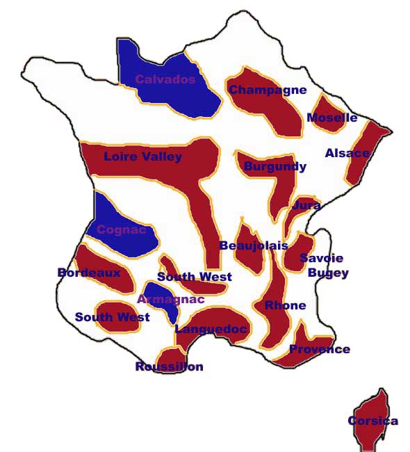 Wine regions + map